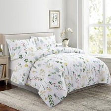 Rayon from Bamboo Bedding Printed 3 Piece Duvet Cover Set, Colorful Floral King