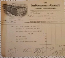 1913 The Geo Washington Co Hardware Billhead Receipt Cleveland Ohio