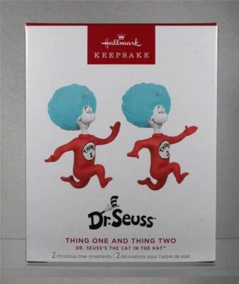 2024 Hallmark Ornament Set - 'DR. SEUSS THING ONE & THING 2' -Cat in the Hat NIB