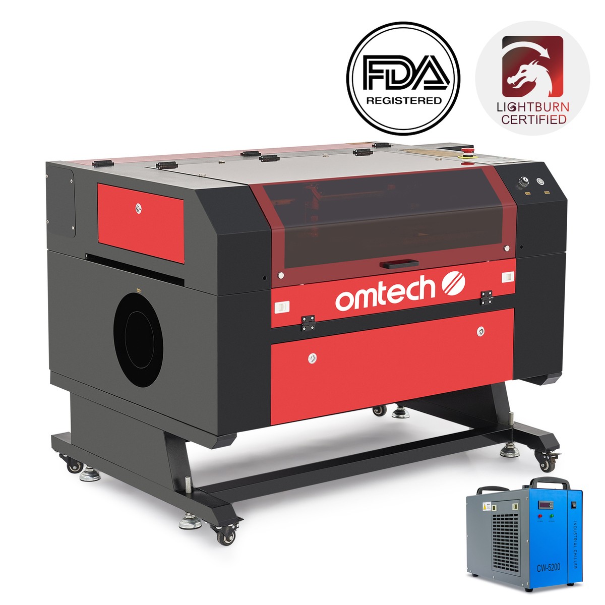 OMTech 80W 20x28 CO2 Laser Engraving Cutting Machine with CW-5200