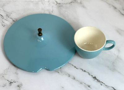 #ad North Star Vintage Turquois Lid with Brass Handle amp; Coffee Cup $45.00