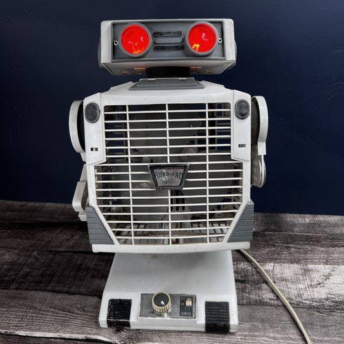 NEEDS REPAIR Vintage 1986 Robeson Robo The Fan Lights Up Fan Occasionally Works