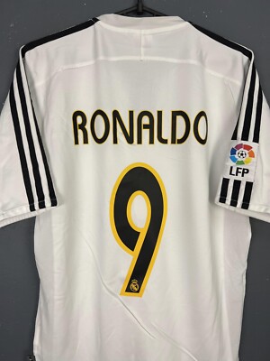 MEN'S FC REAL MADRID 2003/2004 RONALDO #9 SOCCER FOOTBALL SHIRT