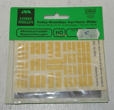 DC50 Hobby Müller Decals Decal Notrufschilder 1:87 OVP  