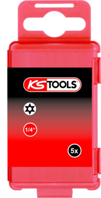 KS TOOLS 1/4'' TORSIONpower Bit Torx, 75mm, TB30, mit Bohrung, 5er Pack (918.3676
