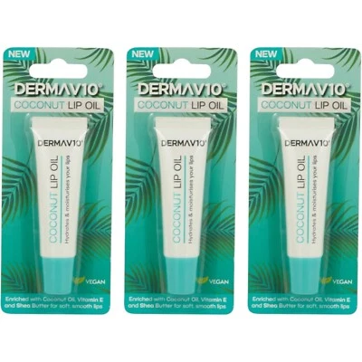 DERMA V10 3 x DermaV10 Coconut Lip Oil 10ml