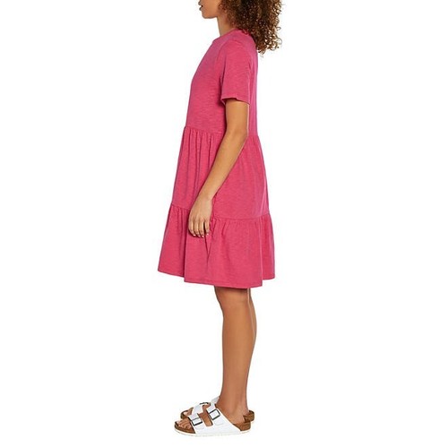 GAP Damen Kurzarm Stufenkleid Gr. S Rote Beete Lila - Bild 3 von 6