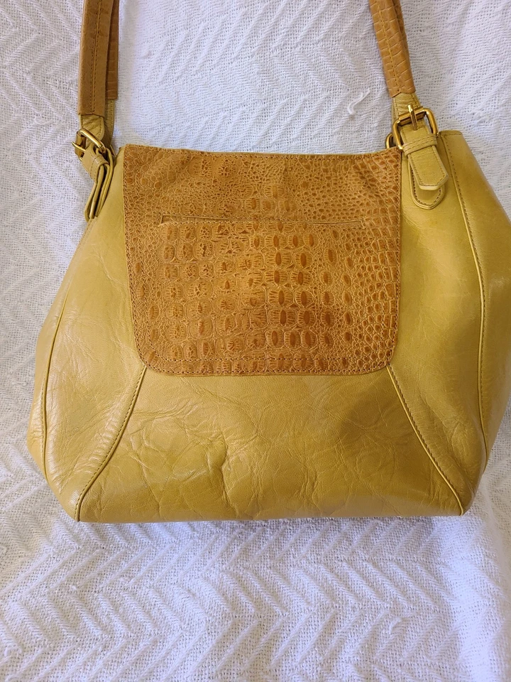 Bolso de Hombro Sharif De Colección Grande Cuero Con Caimán Decorativo y Repujado  Foto 3 de 4