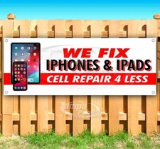 WE FIX IPHONES AND IPADS Advertising Vinyl Banner Flag Sign Many Sizes SERVICE
