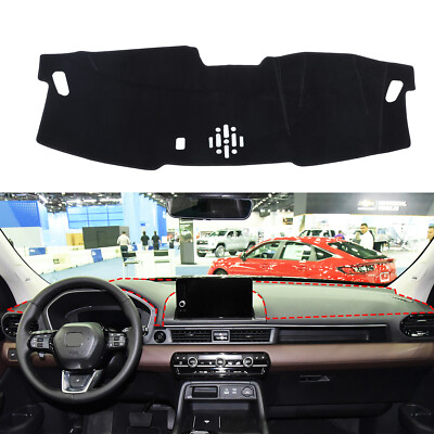 1PCS Black Dashboard Sunshade Pad Protection Cover Mat For Honda Pilot 2023-2024