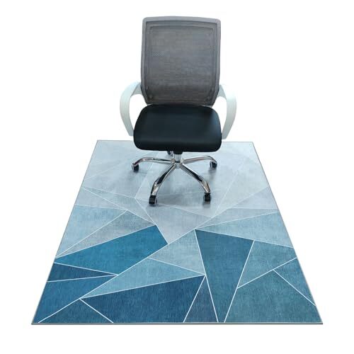 60x48 Blue Grey Office Chair Mat for Hardwood Floors & Rugs