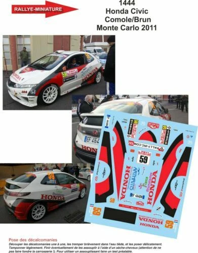Modellini statici di auto da corsa Rally scala 1:43 per Honda