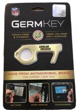 NFL CAROLINA PANTHERS GermKey Touch Free and Hygienic Antimicrobial Brass New