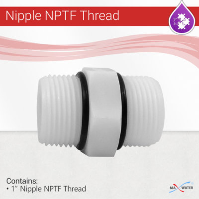  Hex Nipple 1'' Male x 1'' Male NPT threaded Pipe Fitting with O rings Max Water