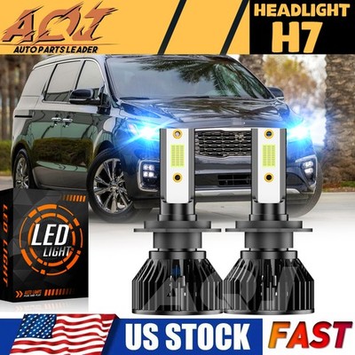 H7 LED Headlight Bulbs For Kia Sedona 2002-2021 8000K Ice BLUE Low Beam