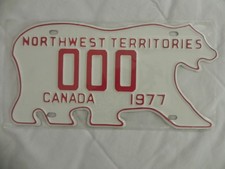 1977 NWT northwest territories mint sample license plate CANADA ONLY