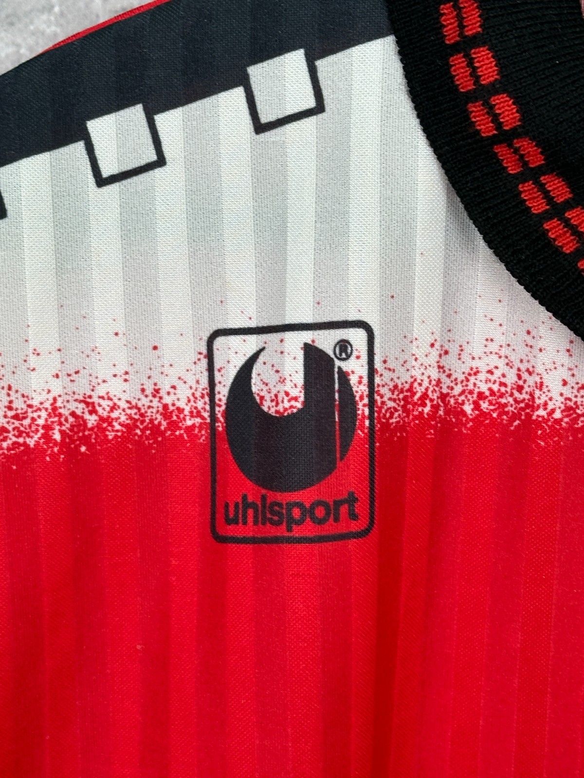 VINTAGE 1994 UHLSPORT TEMPLATE FOOTBALL SHIRT #12 ALBANIA HOME JERSEY SIZE XL