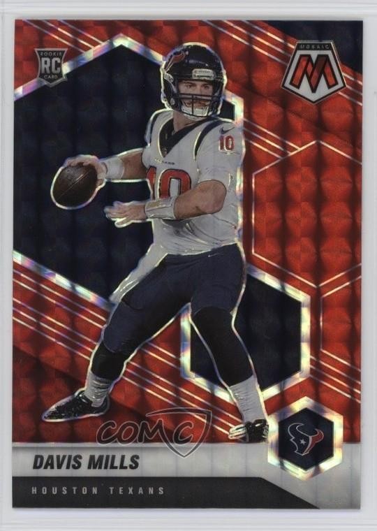 2021 Panini Mosaic Rookies Red Mosaic Prizm Davis Mills #322 1cz3