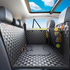 Dog Car Seat Cover Back Seats Protector, Backseat Extender Hard Bottom Rear S...