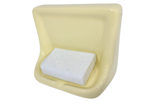 Saffron Yellow Ceramic Soap Dish Tray Holder Drain Lip Vintage Classic Color 211 - Picture 3 of 24