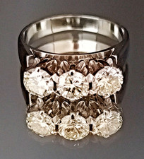 18ct White Gold Antique Trilogy Diamond Ring 1.14ct VS1 - H/I  SIZE J