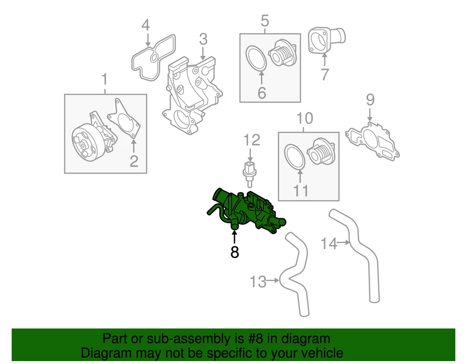 Genuine Nissan Water Outlet Control Valve Housing 11060-ET00D - Изображение 2 из 2