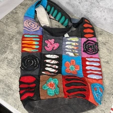 Boho Hippie Patchwork Crossbody Floral Quilted Embroidered Sling Bag