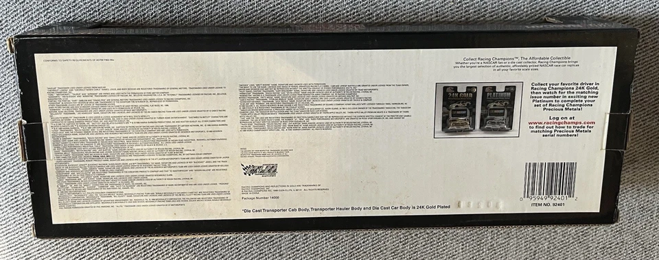 Racing Champions 1989/1999 24K G Plated Precious Metals Series Issue #15G Chevy - Image 2 of 4