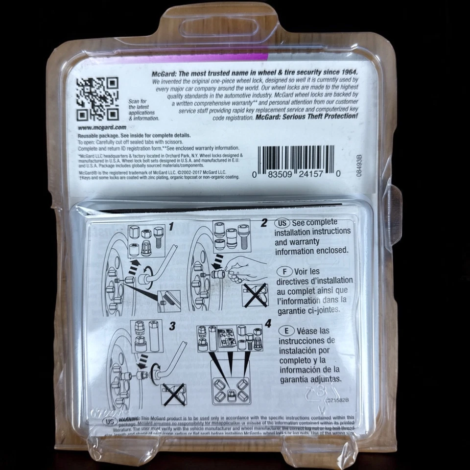 Juego de 4 cerraduras de rueda cromadas McGard 24157 M12x1.5 + llave hecha en EE. UU. Foto 2 de 2
