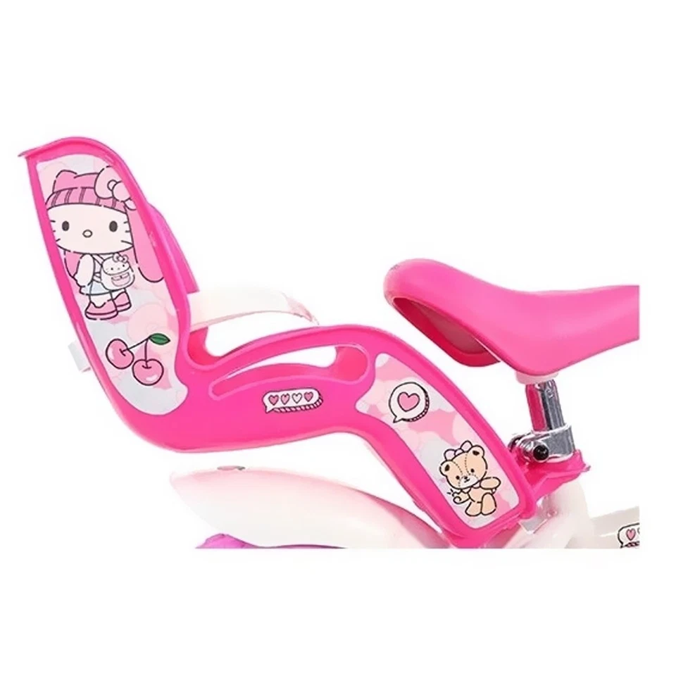 Bici 12" Bambina Hello Kitty Dino Bikes Ruote Aggiuntive Giocattolo Ufficiale - Immagine 4 di 4