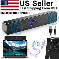 3.5mm USB Wired Soundbar Stereo Bass Sound Computer Speakers for Desktop Laptop