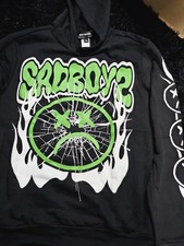 Sad Boyz Graphic Print Pullover Hoodie XL Bla...