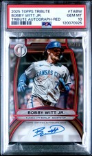 2025 TOPPS TRIBUTE TRIBUTE AUTOS RED #TABW BOBBY WITT JR. 6/10 PSA 10