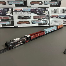 Electric Steam Train Set Freight Cars Railway...