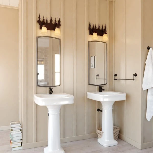 VAXCEL VL55502BBZ Yosemite 2 luces bronce rústico árbol tocador de baño accesorio Foto 4 de 4