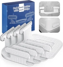 Bed Lock Sheet Holders Fit All Size, New Upgrade Straps Clear