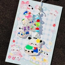 pochacco  super Mario double sided acrylic phonecharm phonestrap keychain