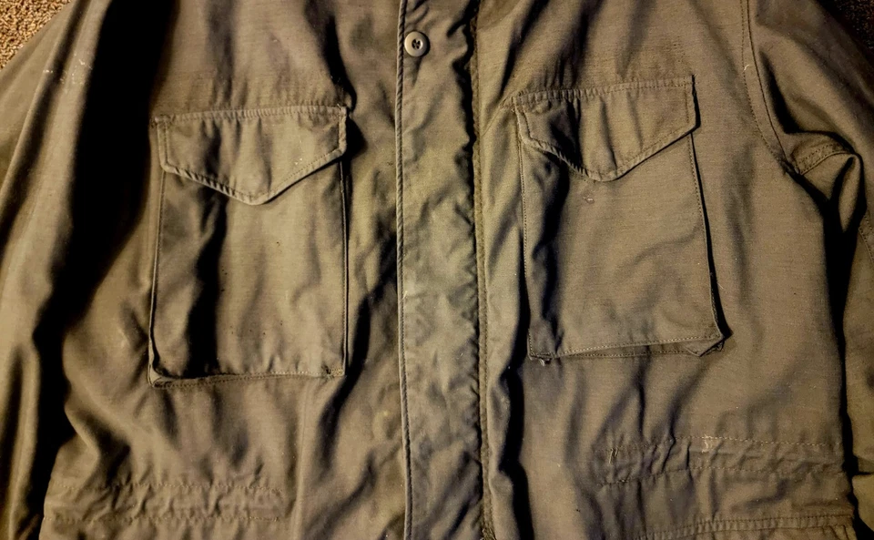 Vtg M-65 Field Jacket Lg Reg Well Dyed Black US Army Cold Weather Jacket Alpha - Image 3 of 4