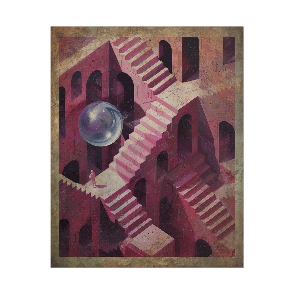 Labyrinth-inspired Crystal Ball wall art channeling peak 80s fantasy film energy — David Bowie would approve.