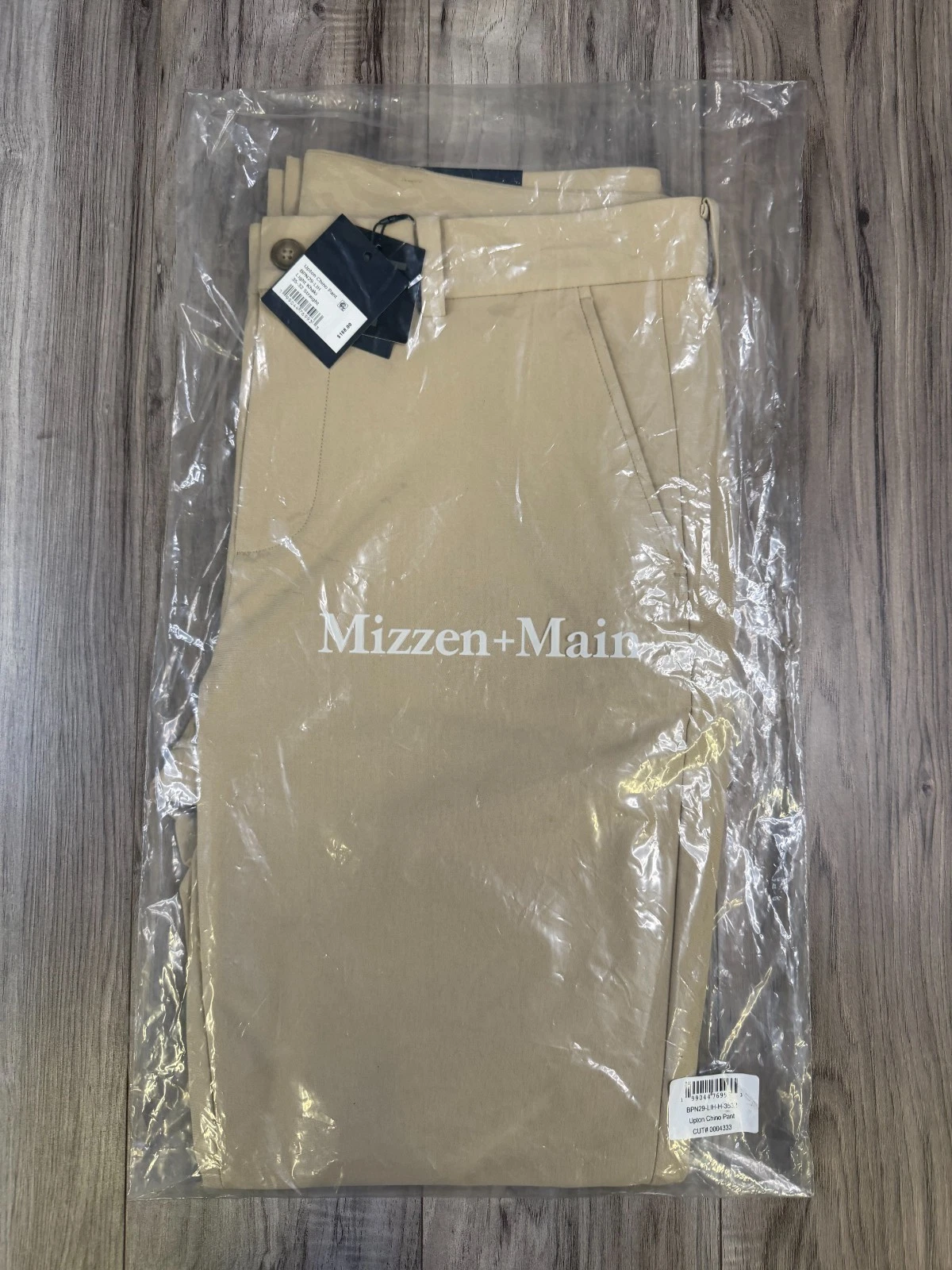Mizzen + Main Uptown Chino Pant Light Khaki Performance Mens Size 35x32 NEW