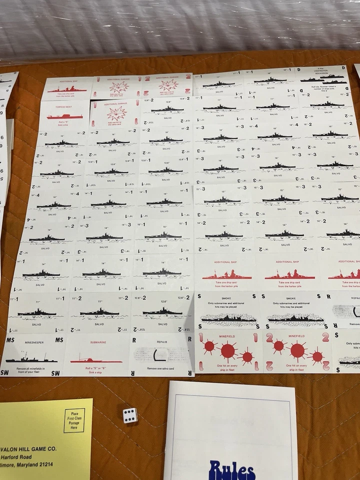 Naval War:  Avalon Hill  Board Game 1983. UNPUNCHED & COMPLETE - Image 4 of 4