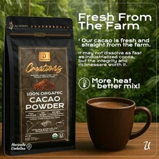 Amazonian Organic Peruvian Cocoa/Chocolate Powder - 100% Pure - 1LB (16oz)