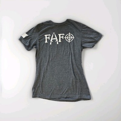 Gildan Softstyle FAFO T-Shirt Mens Size M Charcoal Gray Target Rifle Graphic Tee
