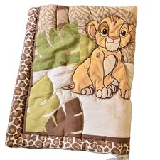 Disney Lion King Urban Jungle Fuzzy Soft Simba  Nala Crib Comforter 33x44  EUC