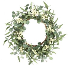 Pinkpum 16" Eucalyptus Wreath Front Door Porch Window Green Decor