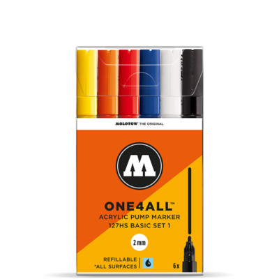 MOLOTOW ONE4ALL  127HS 6er Acrylmarker Basic-Set 1 Permanentmarker *!bestprice!*