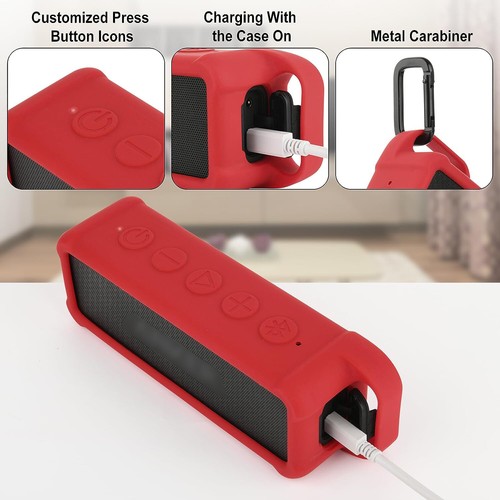 EVA Storage Bag/Silicone Cover For Anker Soundcore 2 Portable Bluetooth Speaker - Picture 14 of 27