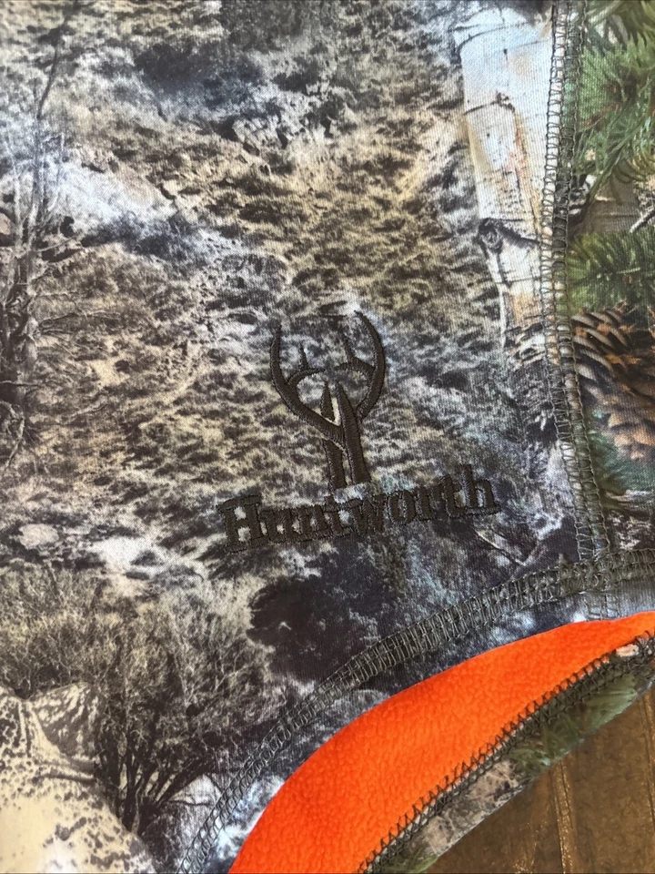 Huntworth Camo Beanie Full Face Mask Fleece Lined Hat Hood Hunting Head Cover - Image 2 of 4