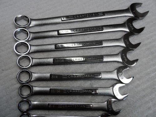 Craftsman SAE Combination Wrench Set, USA NOS, 6 pt, 1/4" to 1" - 14 pcs - Picture 4 of 11