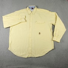 Tommy Hilfiger Shirt Mens XL Yellow Casual Button Up Long Sleeve